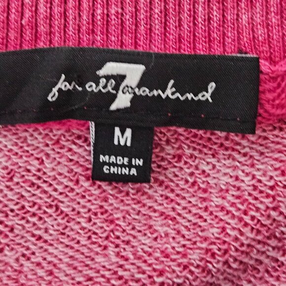 NEW! 7 For All Mankind Berry Cropped Ruffle Sleeve Sweatshirt Medium - Picture 4 of 14